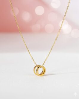 Korean Double Ring Pendant Necklace
