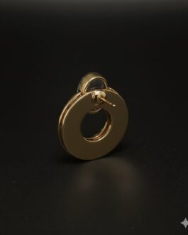 Gold Color Oval Crystal Earrings