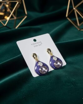 Royal Blue Enamel Crystal Earrings